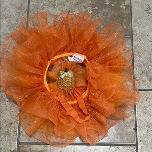 Gemmy Sparkling Orange Tutu with Gold Highlights